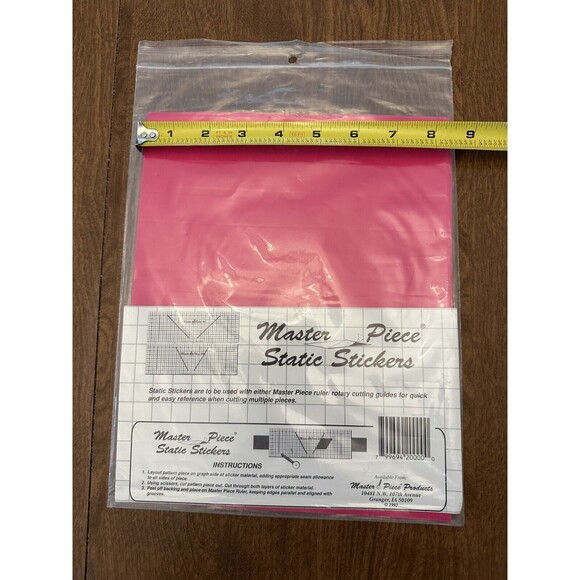 Master Piece Static Stickers For Sewing With Masterpiece Ruler Rotary Guide Pink - Picture 6 of 6